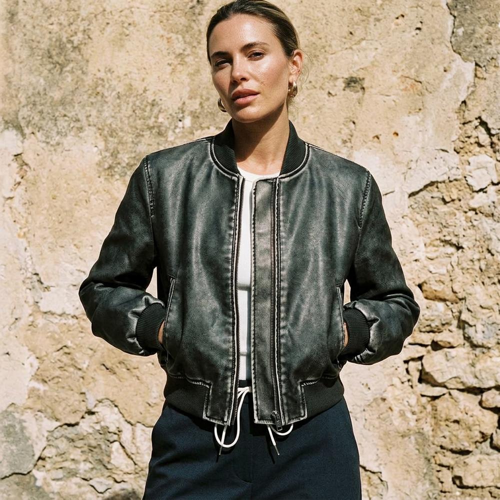 Gentleman Code - Lerel | Lederoptik Bomber Jacke Damen