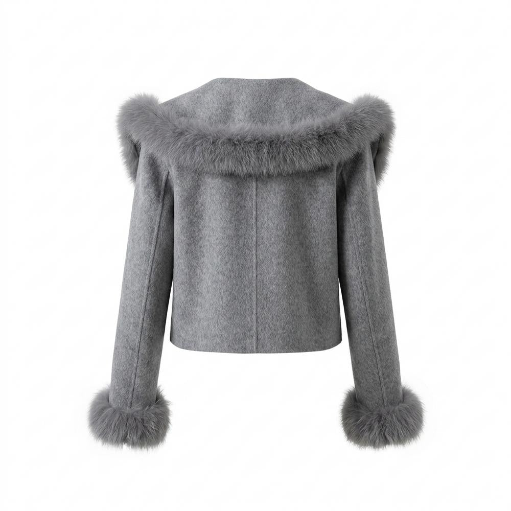 Gentleman Code - Zezel | Kurzgeschnittene Pelzbesetzte Jacke Damen