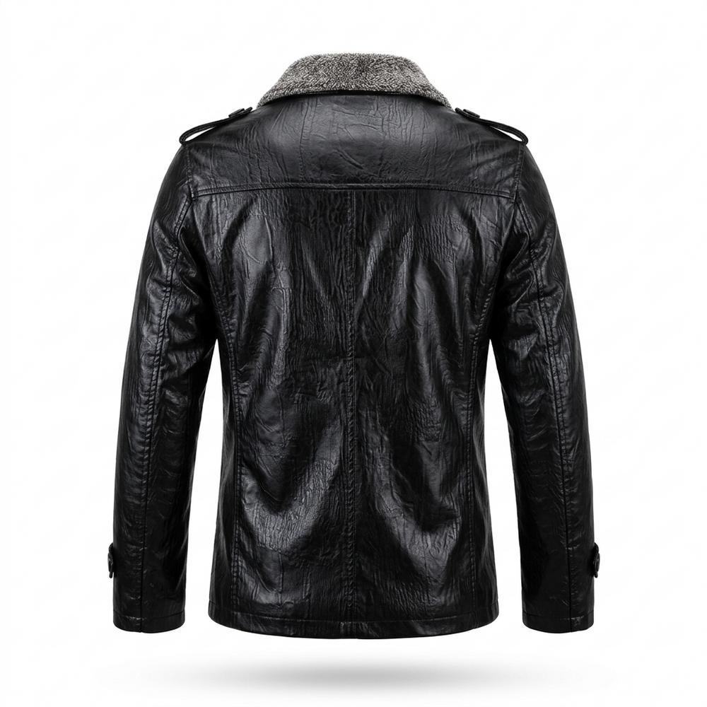Gentleman Code - Kuzor | Gefüttert Strukturiert Lederjacke Herren