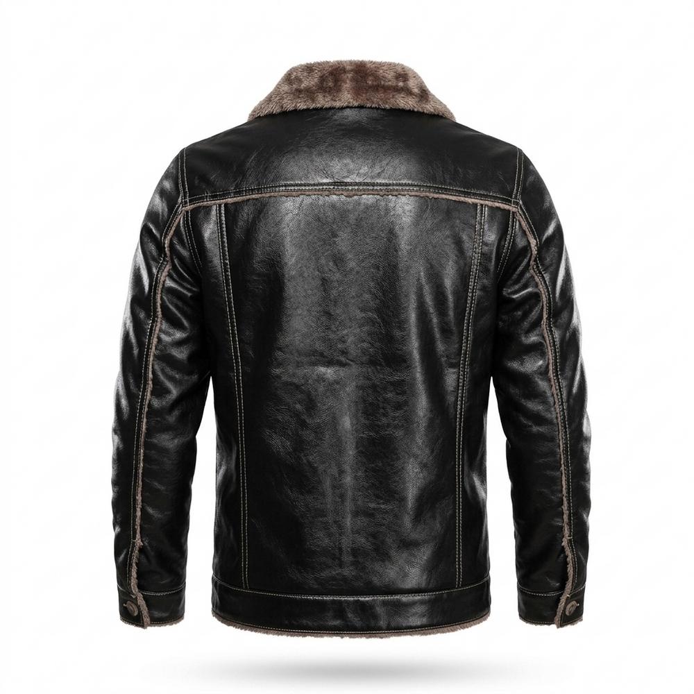 Gentleman Code - Velan | Gefüttert Geknöpft Lederjacke Herren