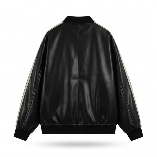 Gentleman Code - Yuzel | Glänzend Gestreift Lederjacke Unisex