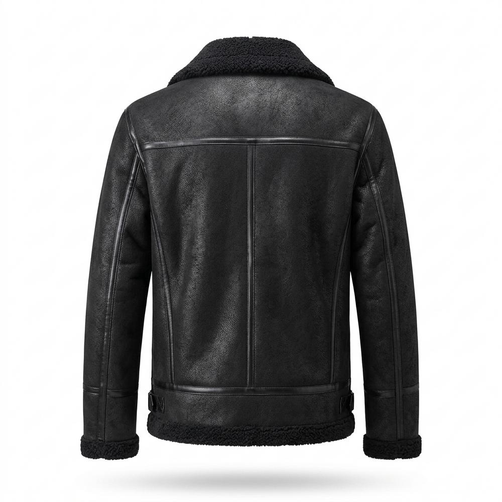 Gentleman Code - Nafen | Gefütterte Reißverschluss Lederjacke Herren