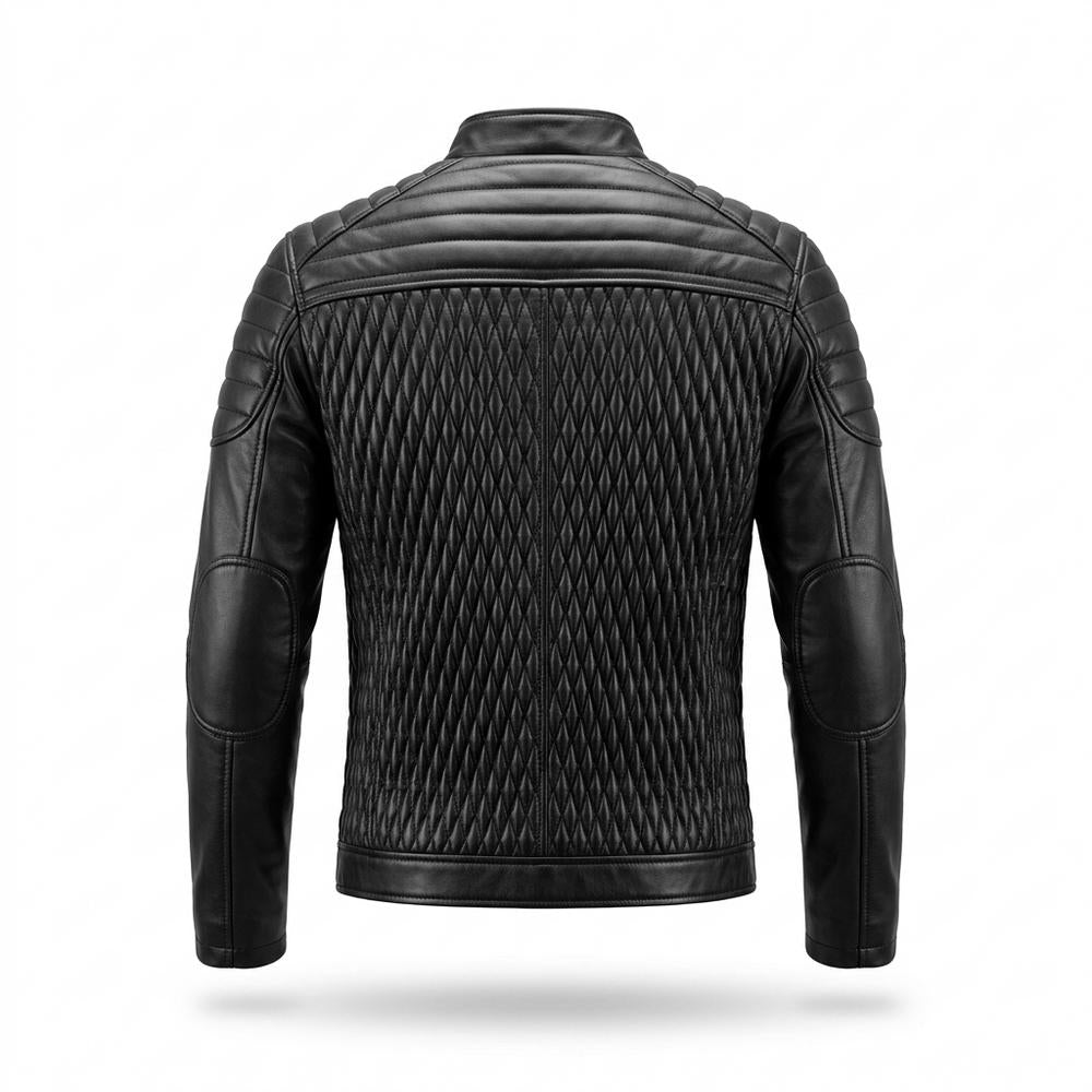 Gentleman Code - Dowav | Gesteppt Tailliert Lederjacke Herren