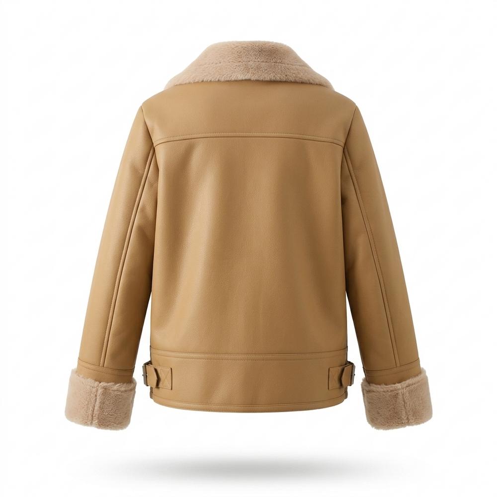 Gentleman Code - Cekov | Gefüttert Asymmetrisch Lederjacke Damen
