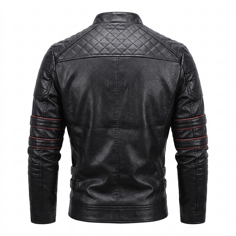 Gentleman Code - Mopid | Gesteppt Tailliert Lederjacke Herren