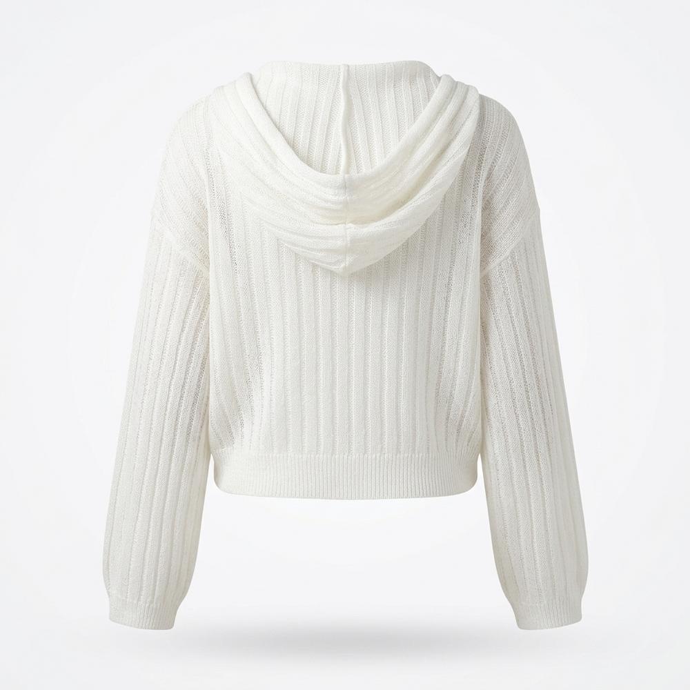 Gentleman Code - Vikok | Transparent Langärmlig Strickjacke Damen