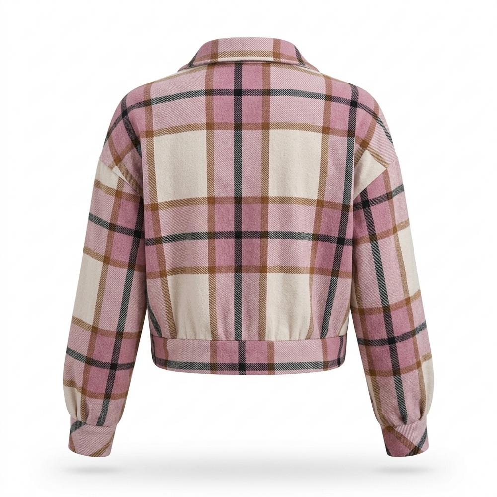Gentleman Code - Kuduv | Karierte Kurzgeschnittene Jacke Damen