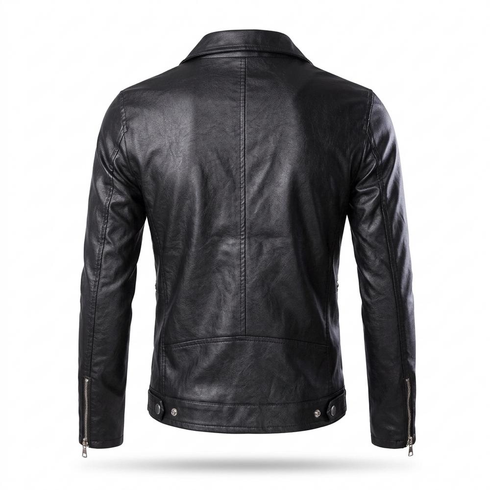 Gentleman Code - Eavek | Taillierte Asymmetrische Lederjacke Herren
