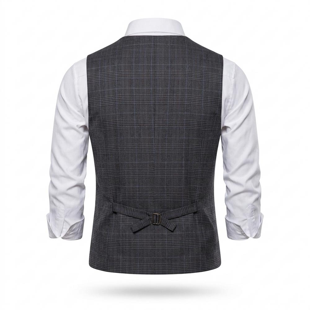 Gentleman Code - Covur | Zweireihige Karierte Weste Herren