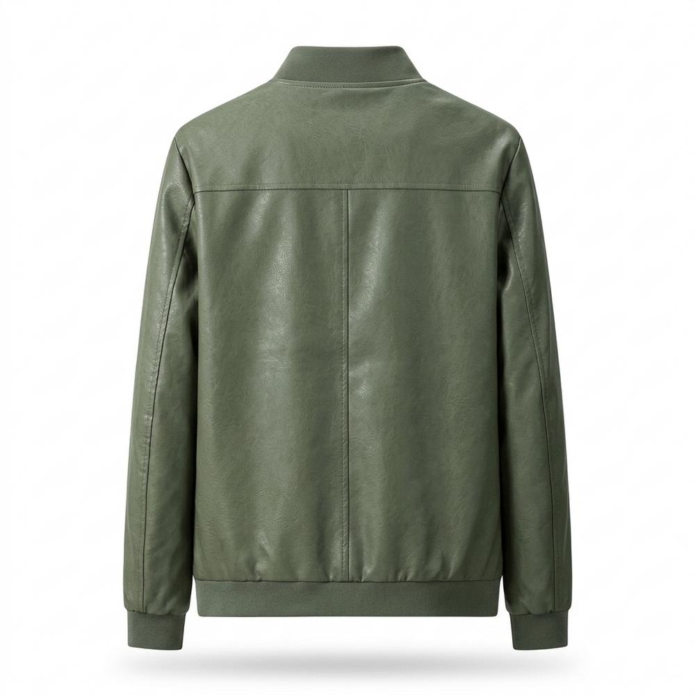 Gentleman Code - Devut | Reißverschluss Gefütterte Lederjacke Herren