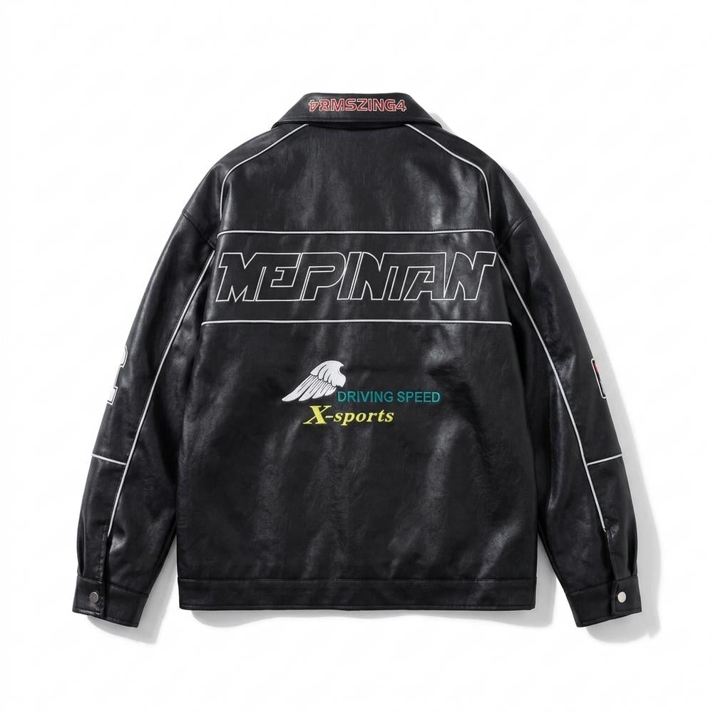 Gentleman Code - Dupok | Bestickt Geknöpft Lederjacke Unisex
