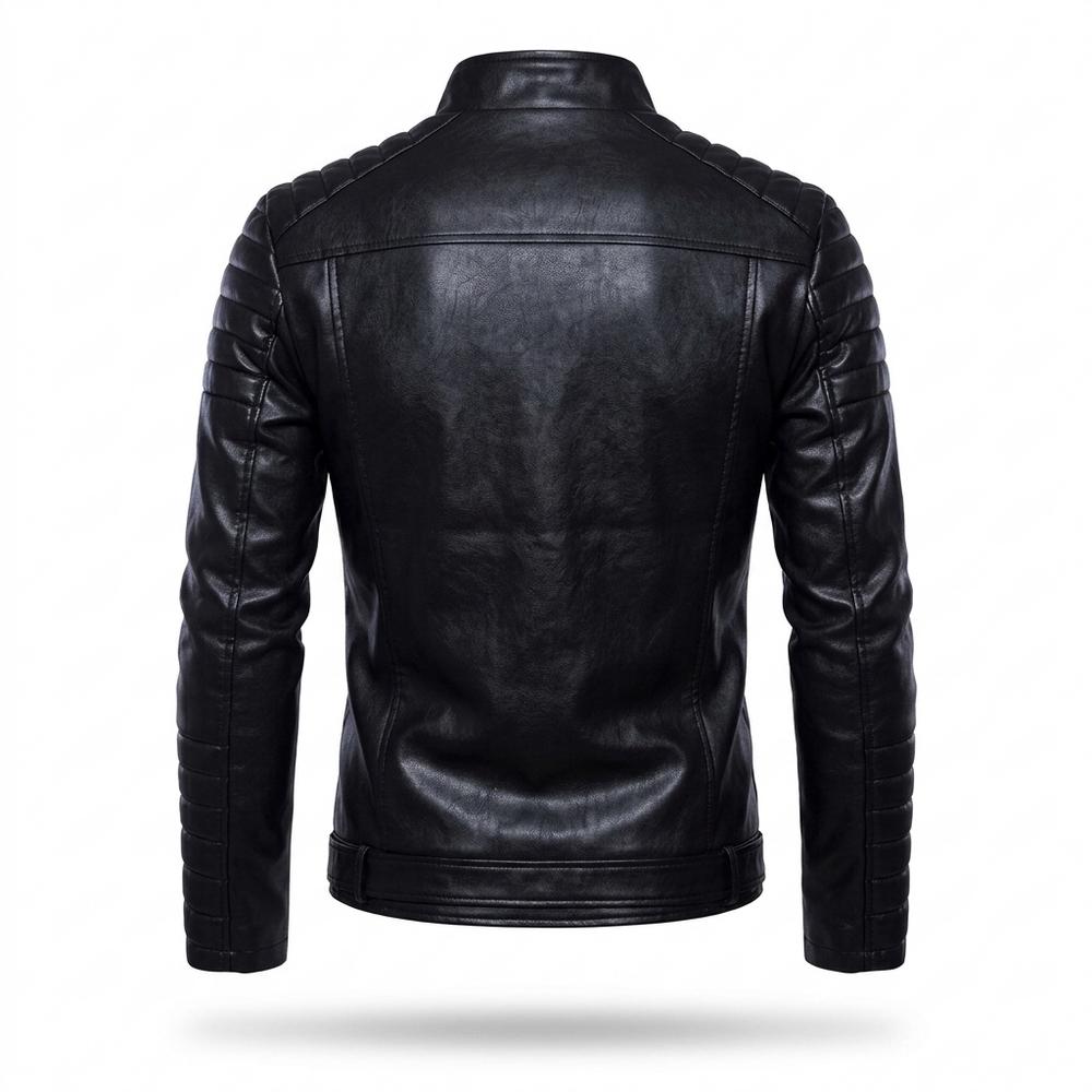 Gentleman Code - Zutat | Asymmetrisch Gesteppt Lederjacke Herren
