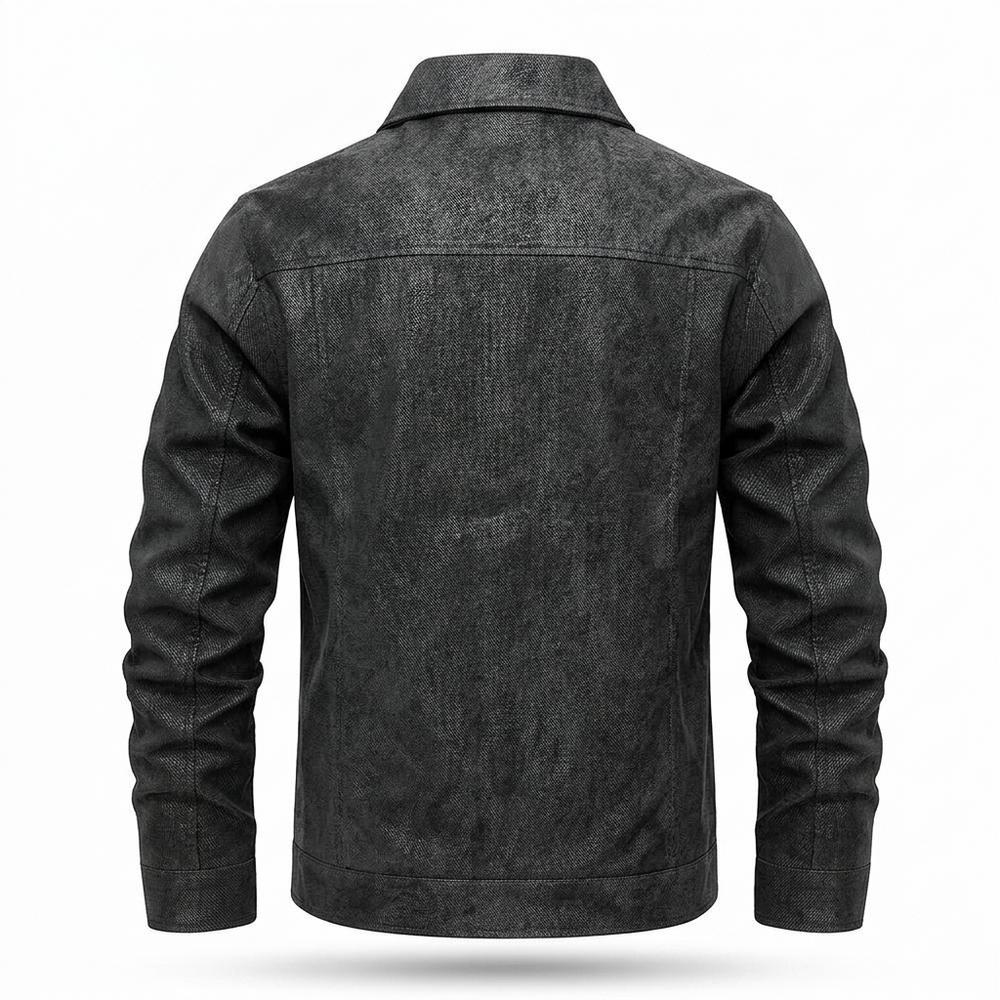 Gentleman Code - Koler | Strukturiert Geknöpft Lederjacke Herren