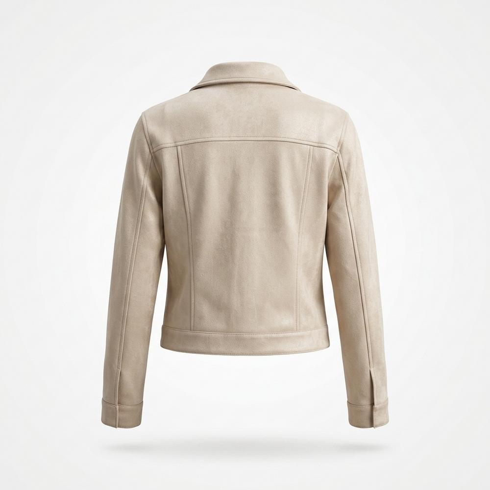 Gentleman Code - Zukir | Geknöpfte Kurz Geschnittene Wildleder-Jacke Damen