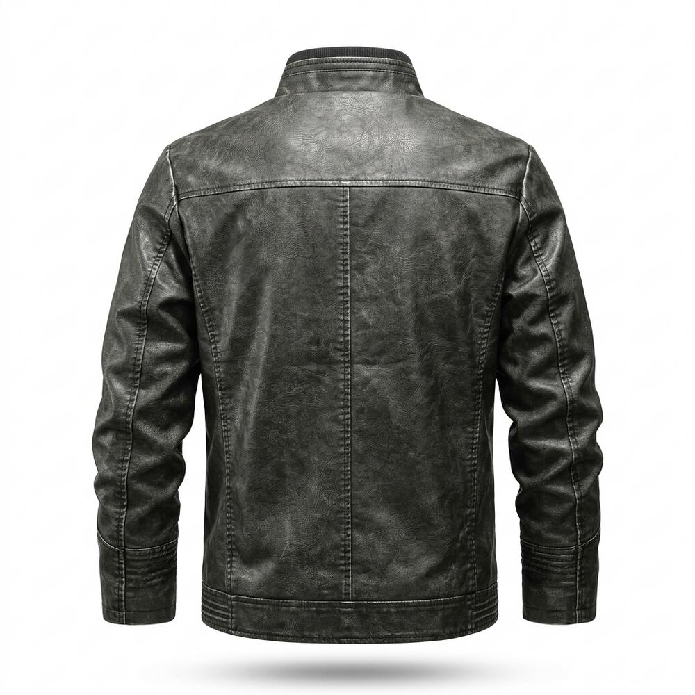 Gentleman Code - Kokom | Gefüttert Strukturiert Lederjacke Herren