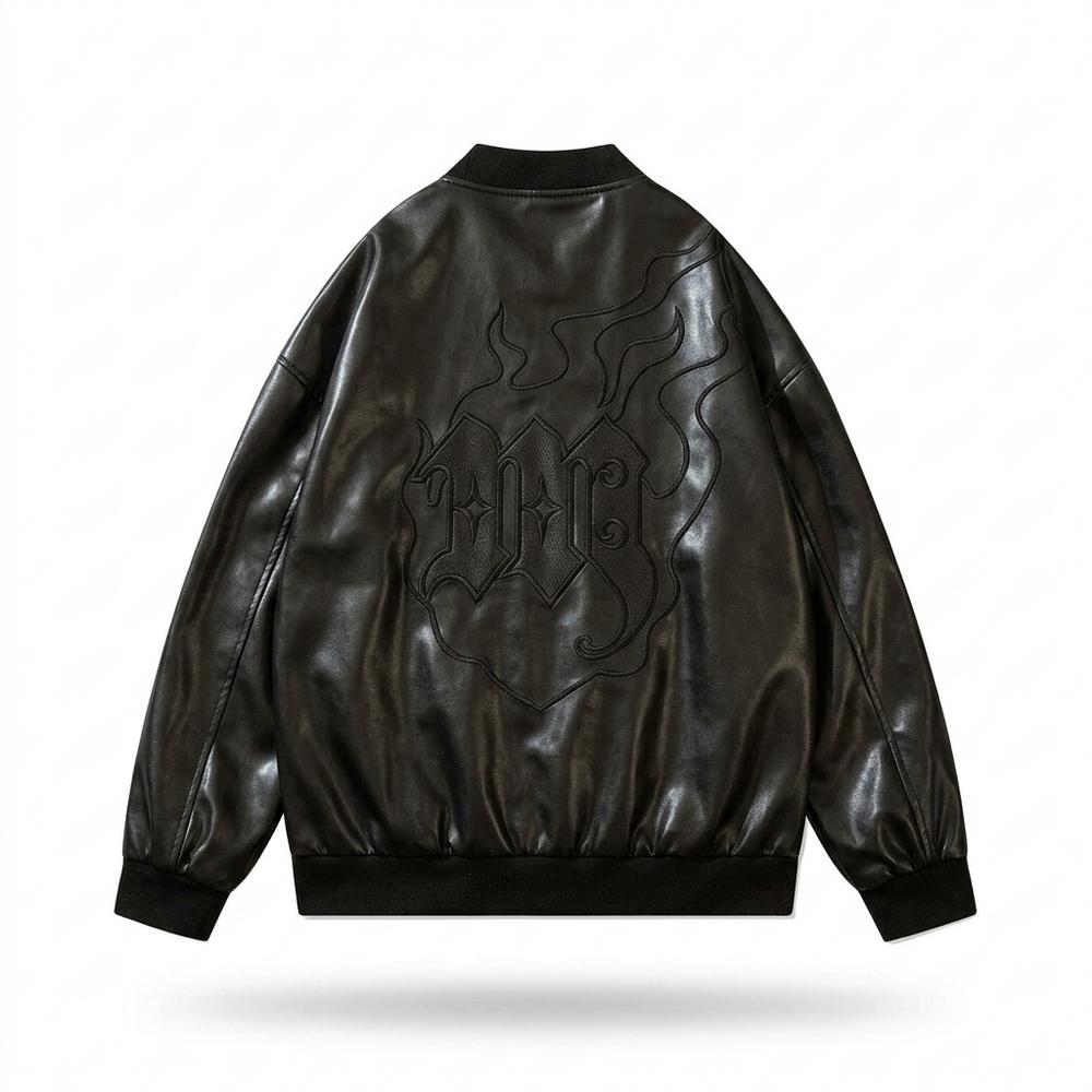 Gentleman Code - Selor | Bestickt Glänzend Lederjacke Unisex
