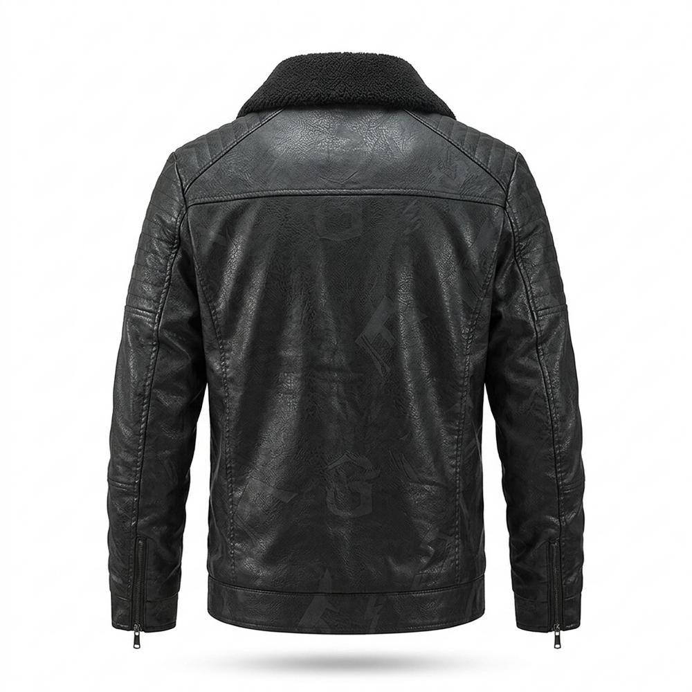 Gentleman Code - Tadol | Gefütterte Strukturierte Lederjacke Herren