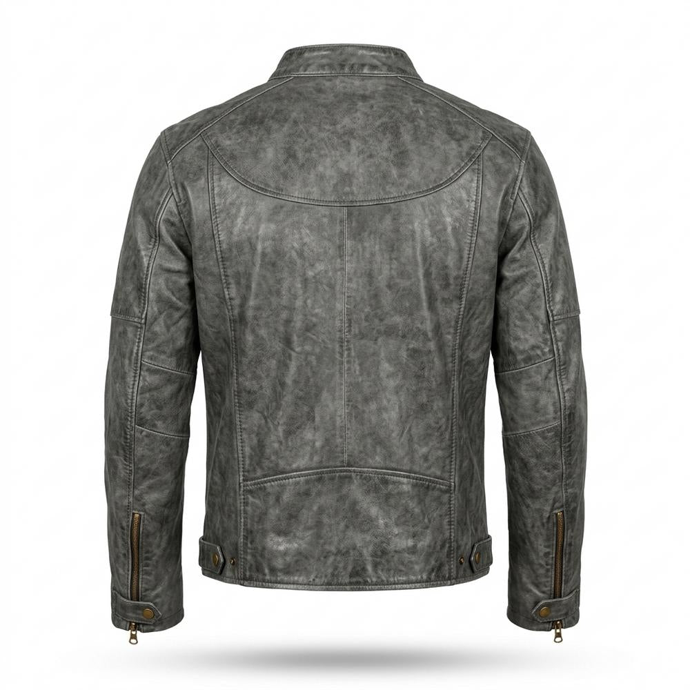 Gentleman Code - Lebav | Patiniert Tailliert Lederjacke Herren