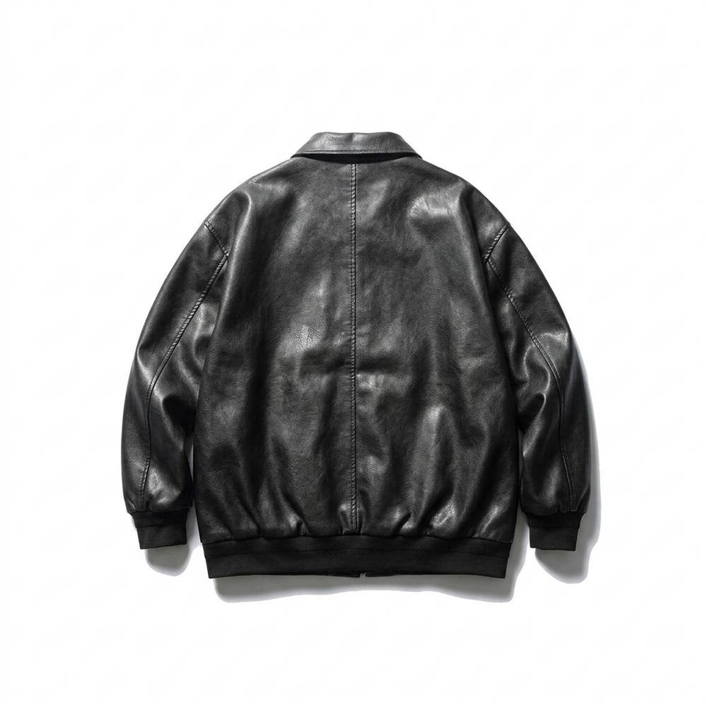 Gentleman Code - Lavil | Locker Aufgesetzt Lederjacke Unisex