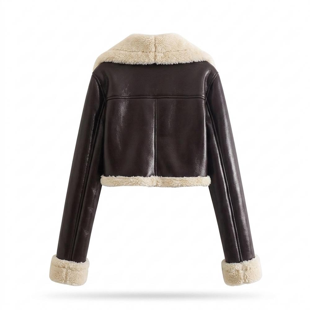 Gentleman Code - Eigam | Gefüttert Kurzgeschnitten Lederjacke Damen