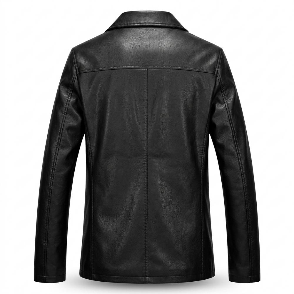 Gentleman Code - Cetit | Geknöpft Gefüttert Lederjacke Herren