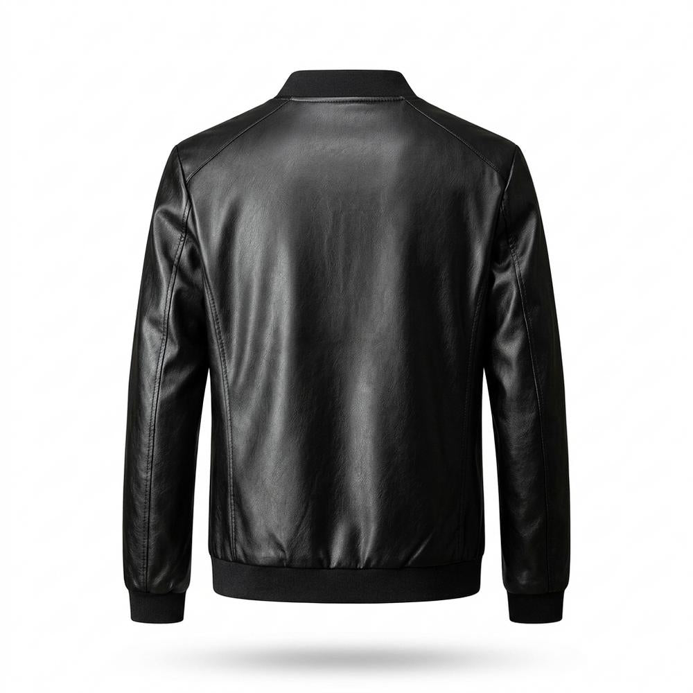 Gentleman Code - Cetus | Glatte Gefütterte Lederjacke Herren