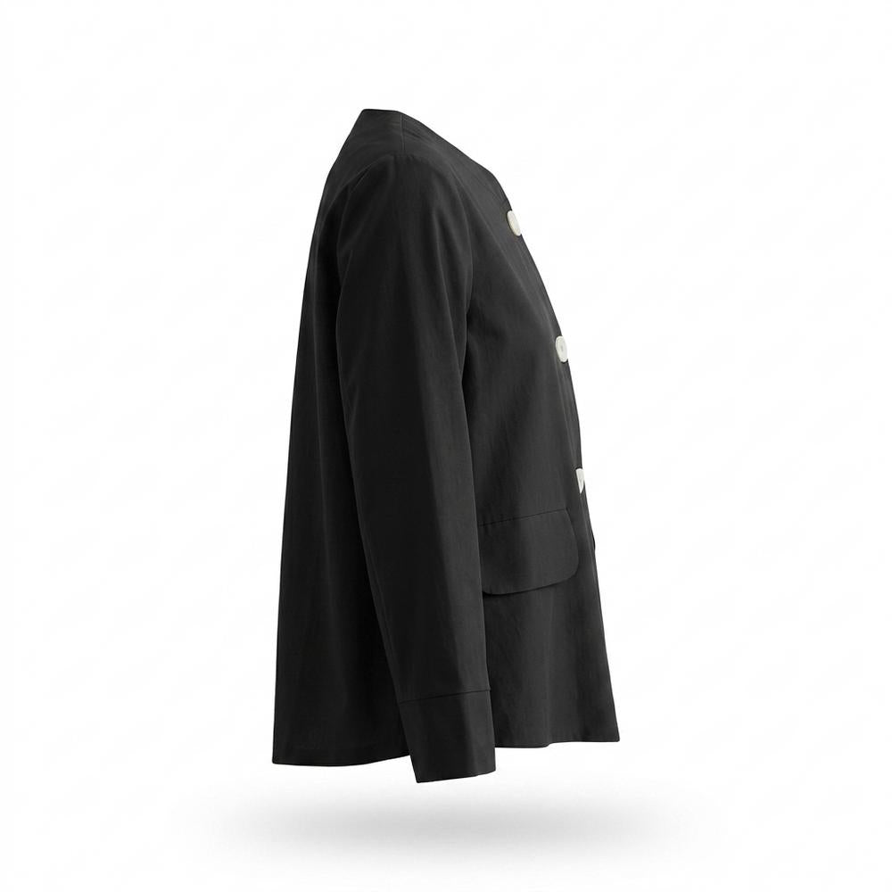 Gentleman Code - Kakuk | Kragenlos Geknöpft Jacke Damen