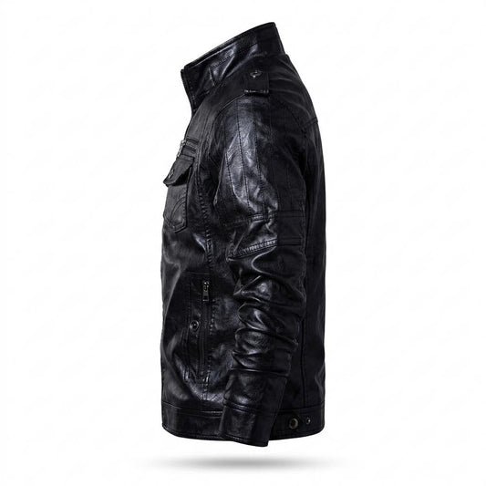 Gentleman Code - Tubol | Gefüttert Reißverschluss Lederjacke Herren