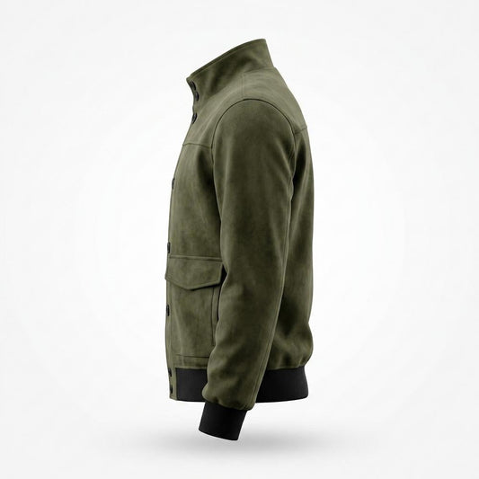 Gentleman Code - Mewat | Geknöpfte Langärmelige Wildleder-Jacke Herren