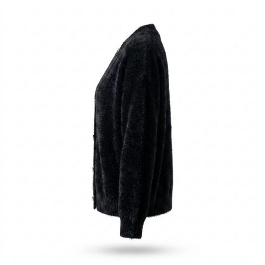 Gentleman Code - Cimok | Flauschige Langärmlige Strickjacke Damen