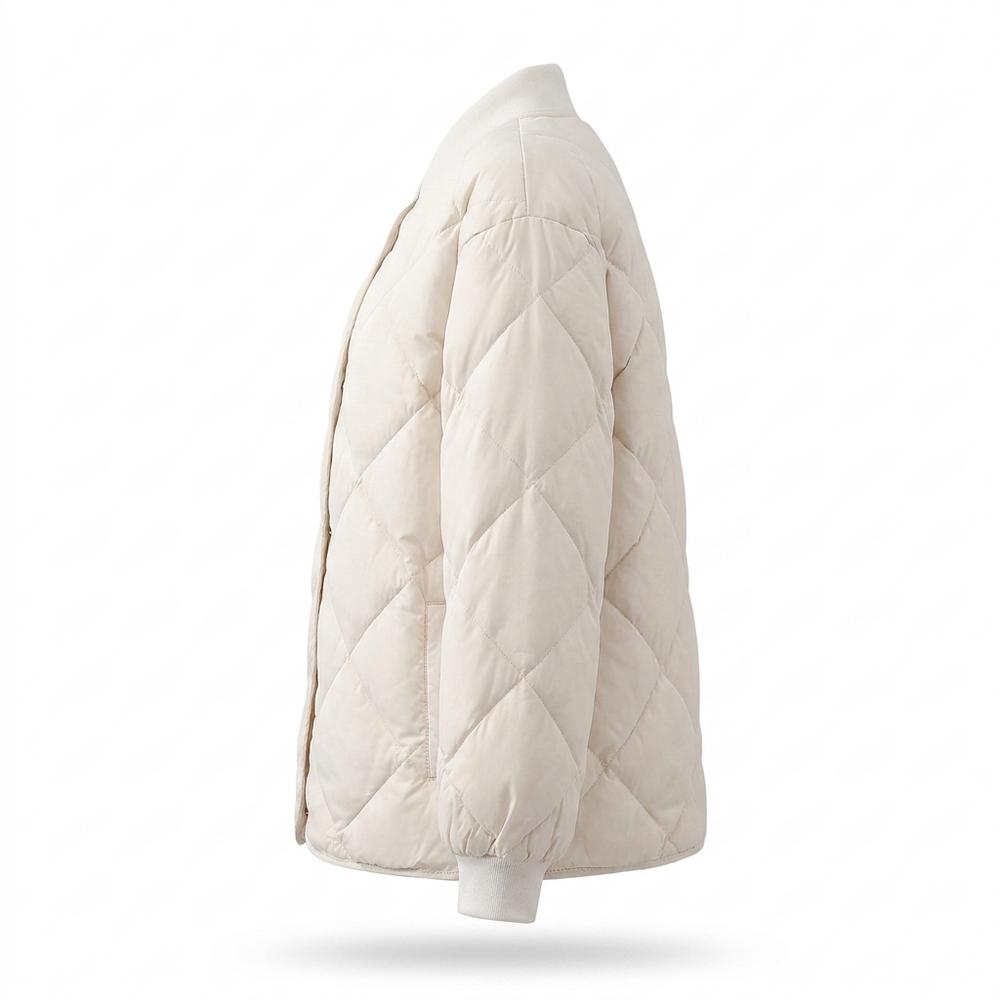 Gentleman Code - Zinam | Gesteppt Kragenlos Jacke Damen