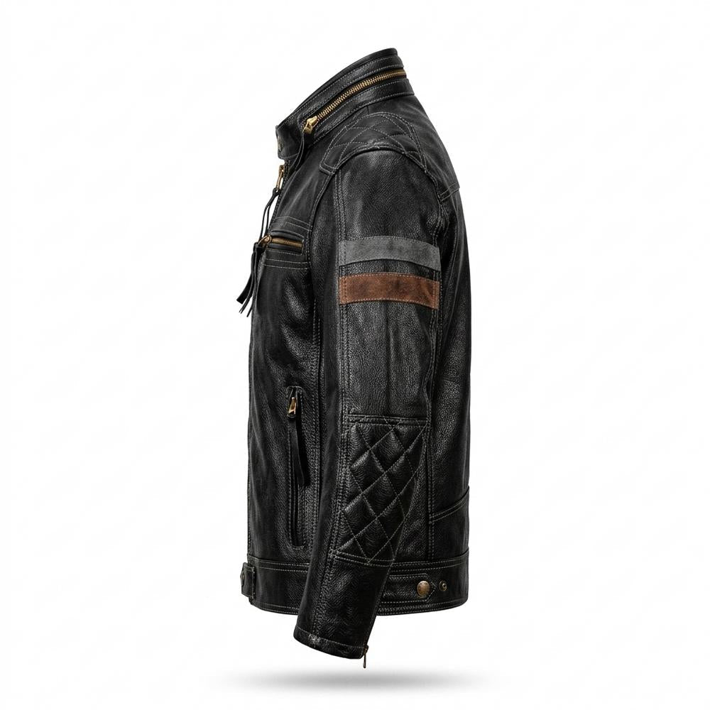 Gentleman Code - Kosil | Gesteppte Genarbte Lederjacke Herren