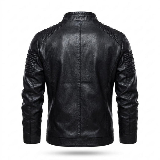 Gentleman Code - Kalev | Gesteppte Taillierte Lederjacke Herren