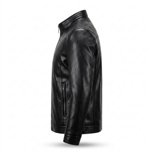 Gentleman Code - Kemor | Stehkragen Gefüttert Lederjacke Herren