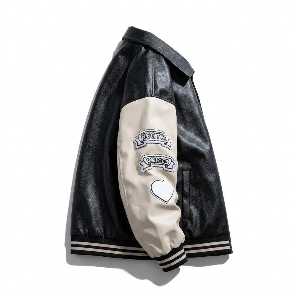 Gentleman Code - Lemev | Applizierte Bestickte Lederjacke Unisex