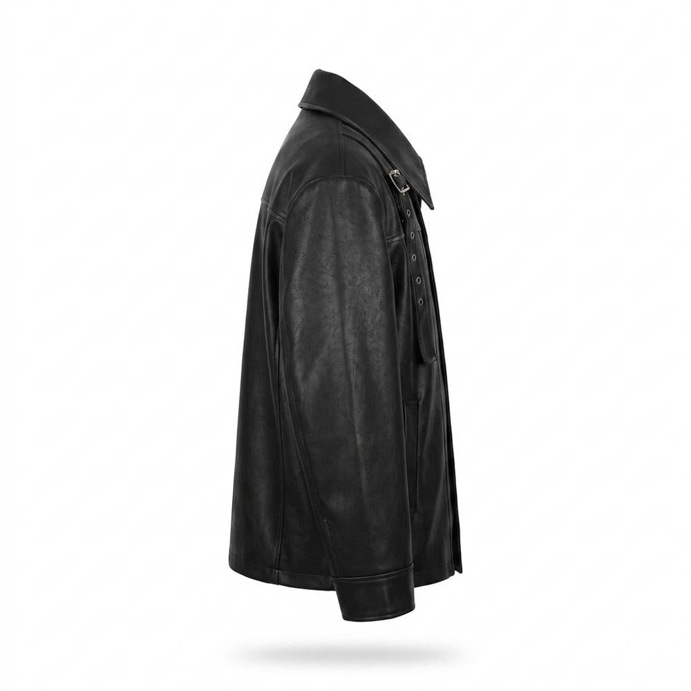 Gentleman Code - Kesad | Oversized Kontrastgesteppt Lederjacke Unisex