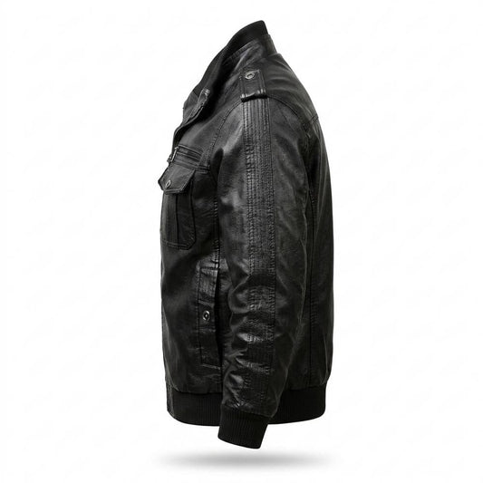 Gentleman Code - Nivis | Gefüttert Detailreich Lederjacke Herren