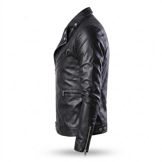 Gentleman Code - Eavek | Taillierte Asymmetrische Lederjacke Herren