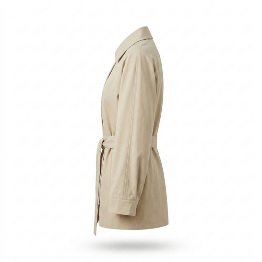 Gentleman Code - Runik | Tailliert Kragenlos Mantel Damen