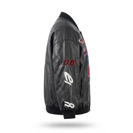 Gentleman Code - Rizul | Bestickt Blousonartig Lederjacke Unisex