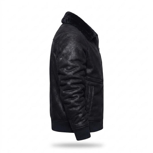 Gentleman Code - Migim | Gefüttert Strukturiert Lederjacke Herren