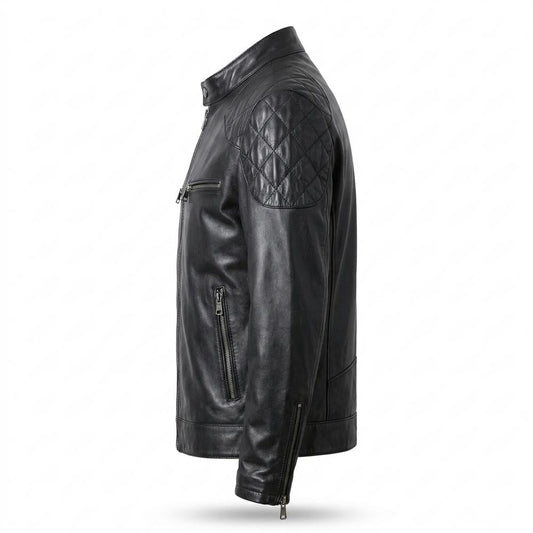 Gentleman Code - Morun | Gesteppt Tailliert Lederjacke Herren