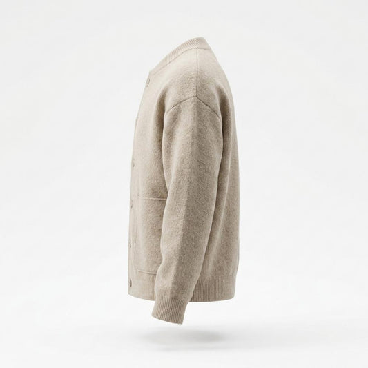 Gentleman Code - Rumal | Strukturiert Kragenlos Cardigan Herren
