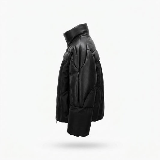 Gentleman Code - Zemav | Gesteppt Glänzend Lederjacke Herren