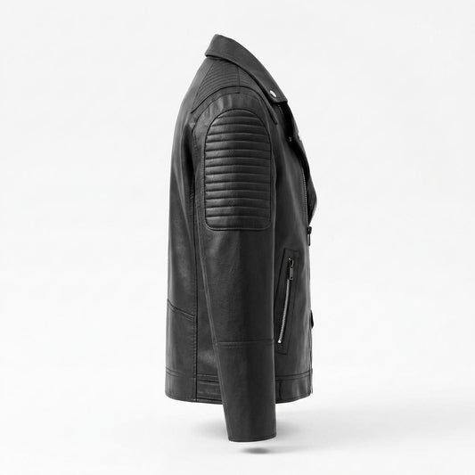 Gentleman Code - Zufet | Gesteppt Asymmetrisch Lederjacke Herren