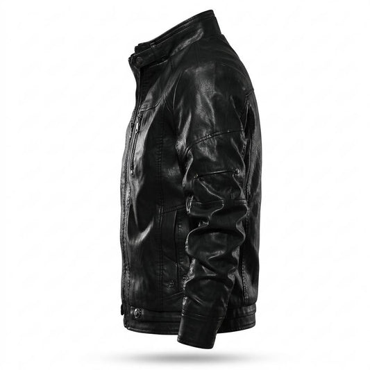 Gentleman Code - Lidon | Gesteppt Körperbetont Lederjacke Herren