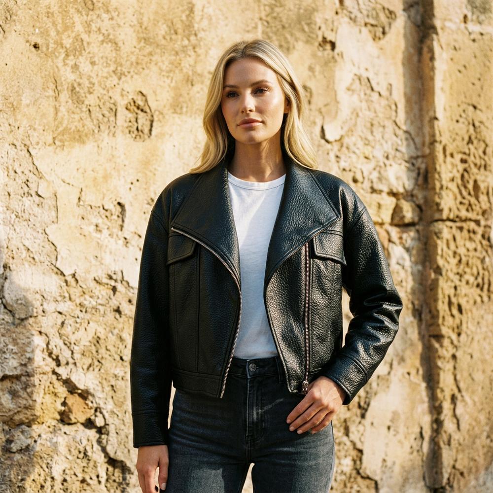 Gentleman Code - Vesan | Genarbte Asymmetrische Jacke Damen