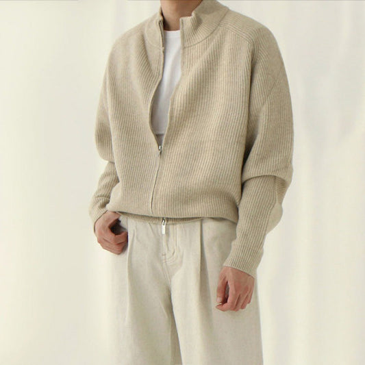 Roram  Gerippter hochschließender Strickpullover