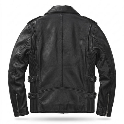 Gentleman Code - Surul | Asymmetrische Gegürtete Lederjacke Herren