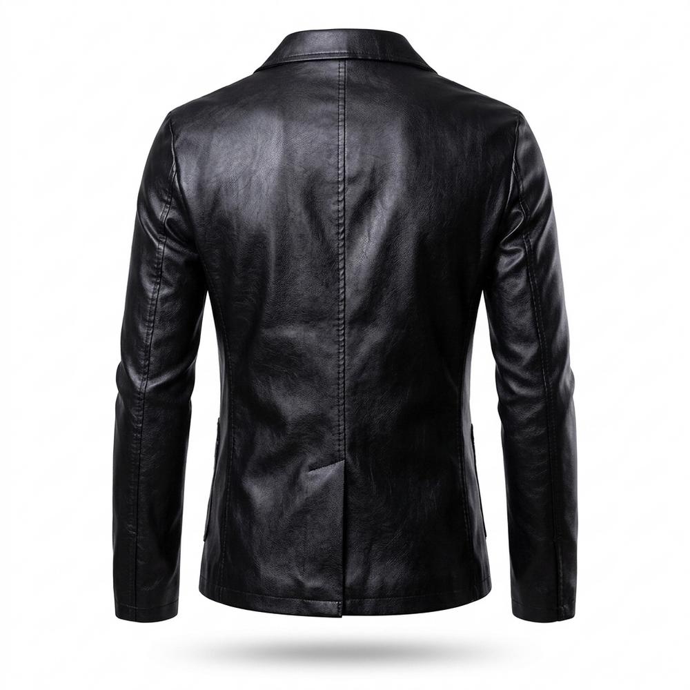 Gentleman Code - Riwon | Tailliert Geknöpft Lederjacke Herren